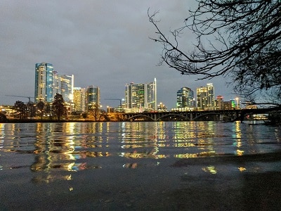 office space in austin at night