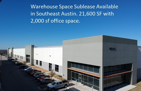 Warehouse Sublease Southeast Austin