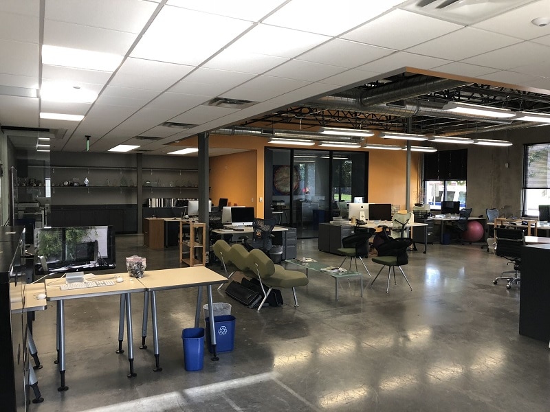 creative office with polished concrete