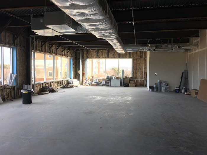 office space cold dark shell