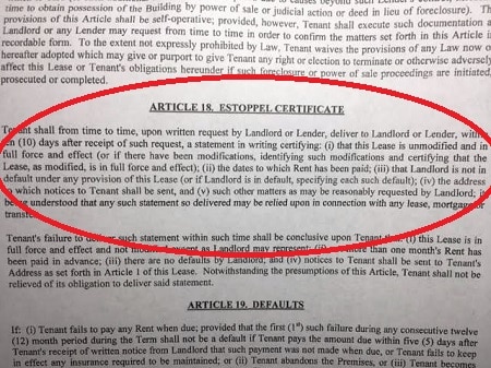 estoppel certificate definition