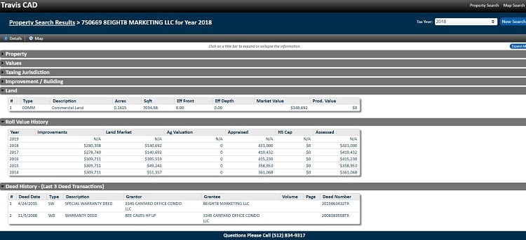 travis cad role value deed history